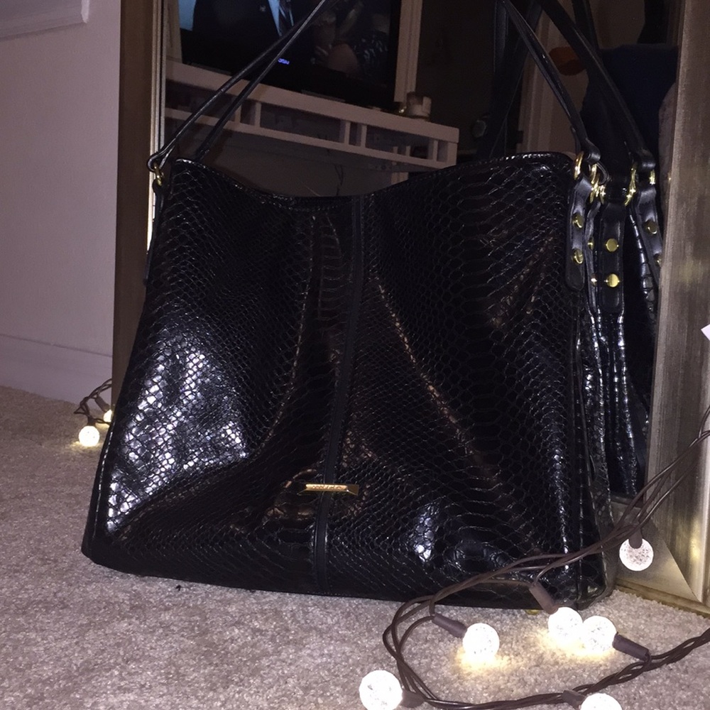 Black Anne Klein Snake Skin Purse
